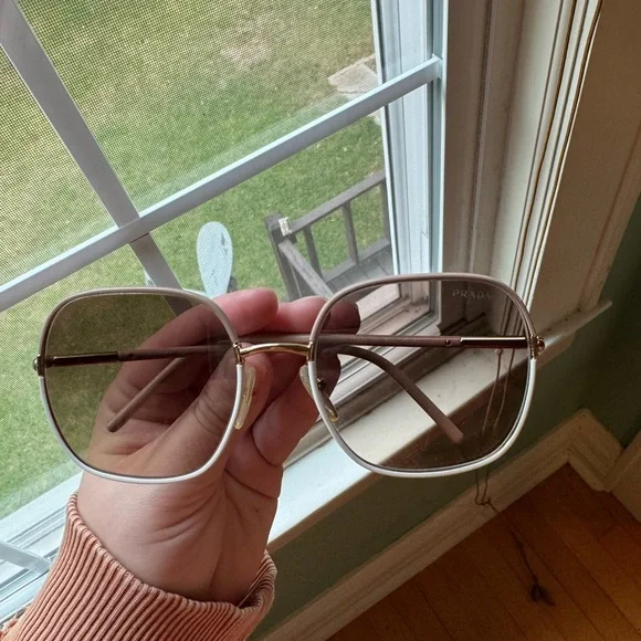 Prada Gold and Brown Sunglasses Sunglasses